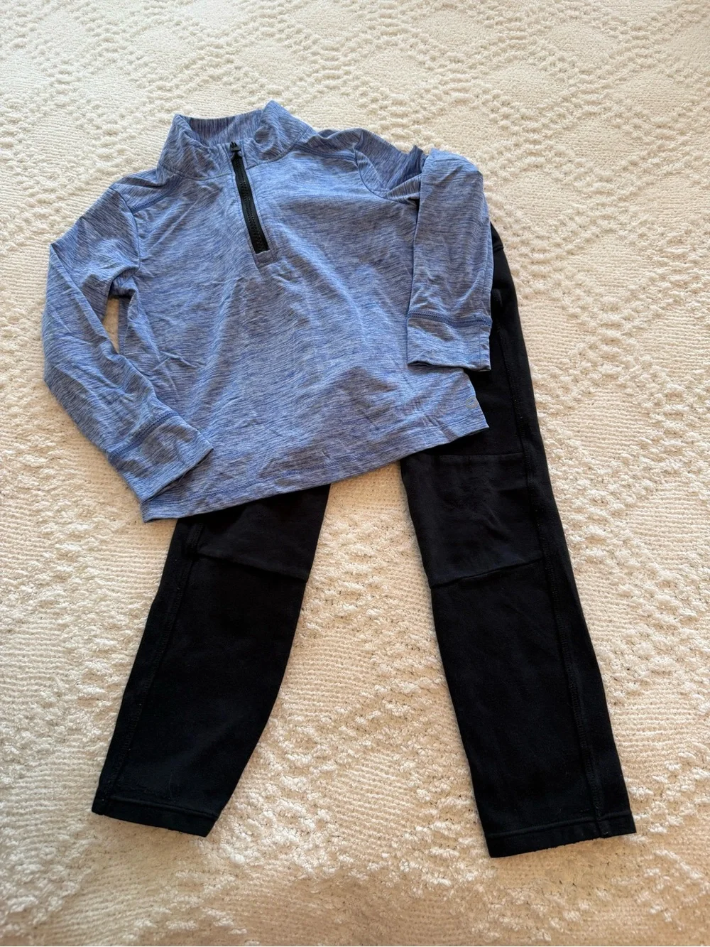 GAP blue quarter zip & Black joggers